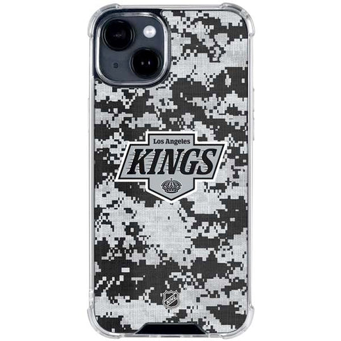 NHL Los Angeles Kings Camo iPhone 15 Clear Case